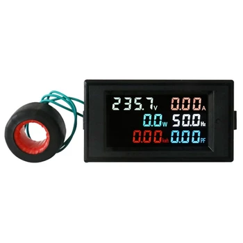 Промоция! AC200-450V 100A LCD дигитален панел Ваттметр електромера напрежение, Волтметър ток, Амперметър Показател честота