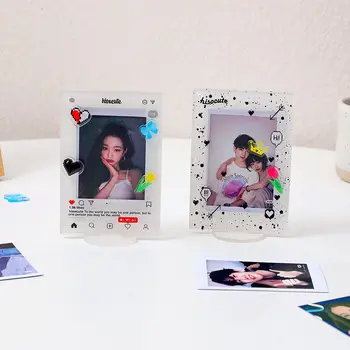 ins Проста прозрачна акрилна настолна рамка за снимка в корейски стил, демонтаж за момичета, украса за витрини мини-камион loaidou