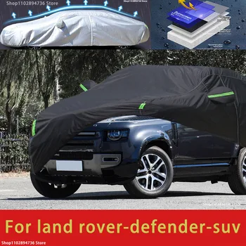 За Land rover Defender Външна защита, пълни с автомобил сеат, снежната покривка, козирка, прахоустойчив, водоустойчив външен черен калъф за кола