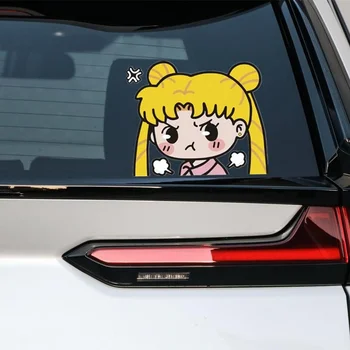 За автомобилни стикери Sailor Moon, Цукино Усаги, Красавица, Сладък карикатура, Е Творческа обстановка, автоматично предварително, Оформление на предното стъкло.