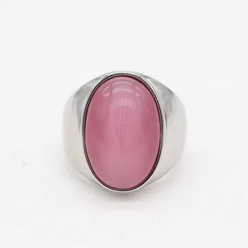 Пънк-рок титановая стомана, опал, естествен камък, пръстен върху пръста за мъже, очарователни бижута, директна доставка, размерът на 7-12