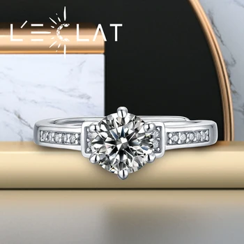 Пръстени От Сребро 925 Проба 0,5-3 Карата LECLAT D Color VVS1 GRA, Сертифицирано Пръстен с Муассанитом и диамантен пръстен за Жени, Овално Годежен Пръстен Необичайна Кройка за Младоженци