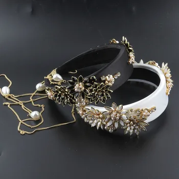 Нови луксозни изцяло метална аксесоари за коса във формата на цветя, вечерни Лента с дълга четка за жени, сватбени 465