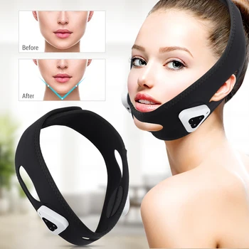 V-образен масажор за стягане на лице, маска за отслабване лице, против бръчки, намаляване на двойна брадичка, стягащ бузите колан, устройство за отслабване на лицето