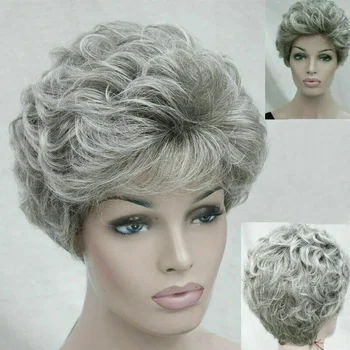 Жена перука с къса сребристо-сиво и къдрава коса Natural Ladies