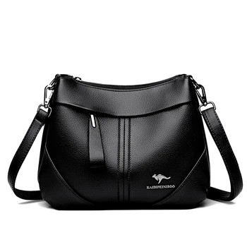 Луксозни дизайнерски чанти през рамо Дамски портмонета и висящи чанти, Дамски ежедневни чанти-месинджър от естествена мека кожа Sac A Main
