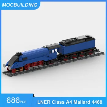 Градивните елементи на MOC Пътнически вагона, един товарен вагон и модел на влак клас A4 4468, Монтаж на тухли, Транспортиране на Коледни играчки, подаръци