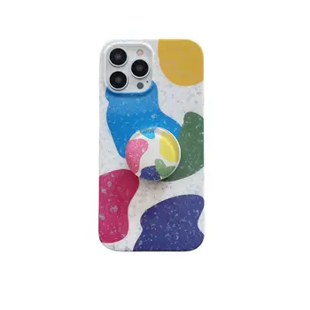 Артистичен цветен калъф с выплеском, стойка и възел ДЗП за iPhone 13 Pro Max, задната част на кутията на телефона за 12 11 Pro X XR XS, калъф Capa