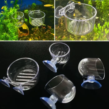 Акрилна Прозрачна Подвесная чаша за кръвосмучещи червеи Здрав, богат на функции чаша за червени червеи за аквариум Практичен Прост аксесоар за хранене
